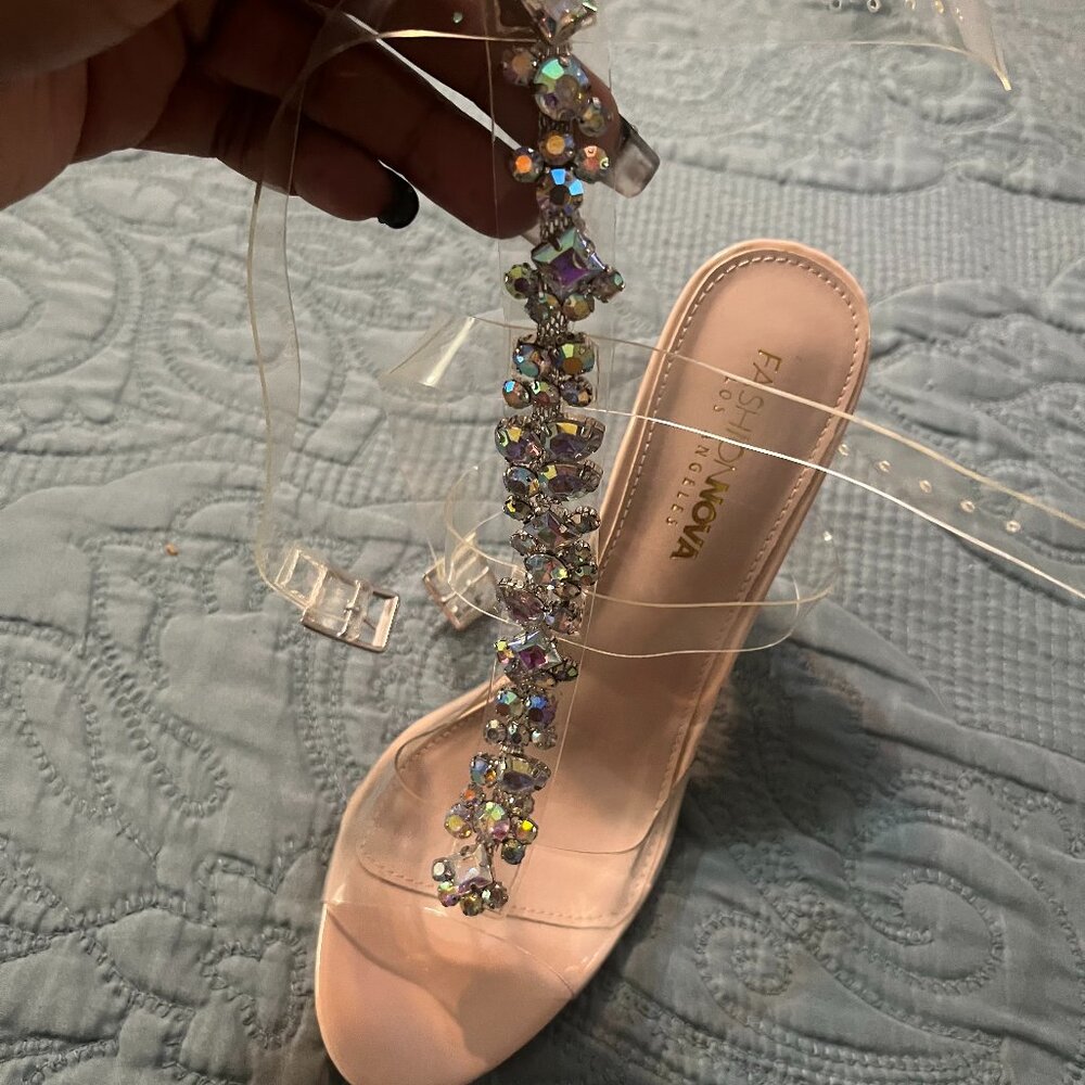 Nude bling gladiator sandals